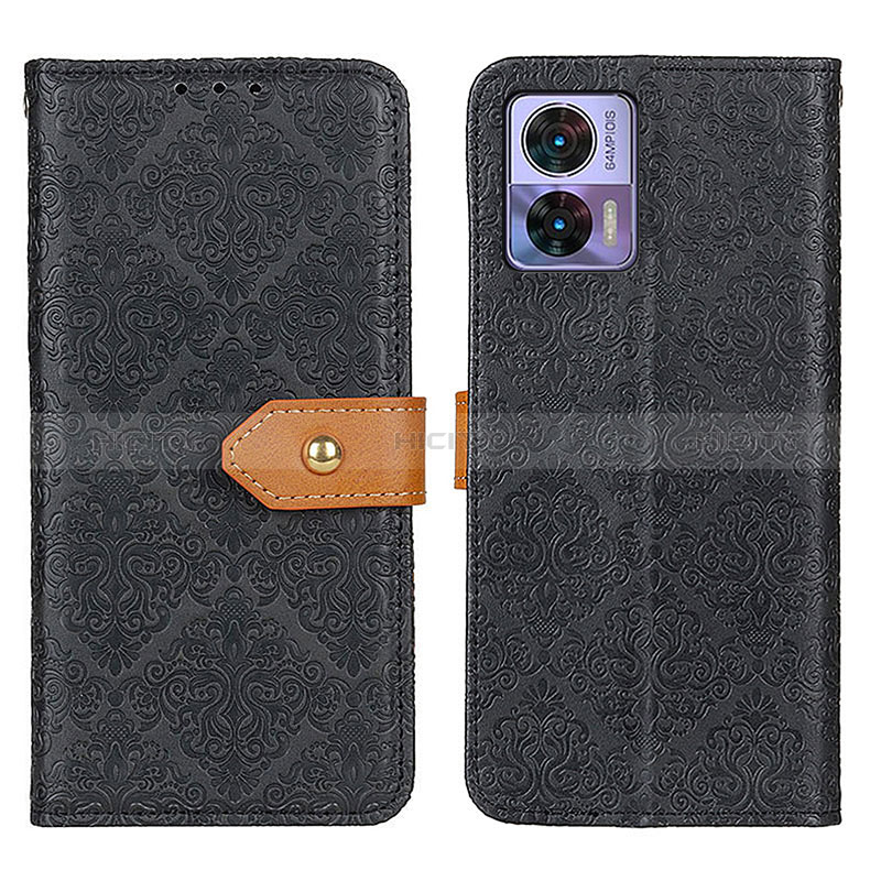 Funda de Cuero Cartera con Soporte Carcasa K05Z para Motorola Moto Edge 30 Neo 5G Negro