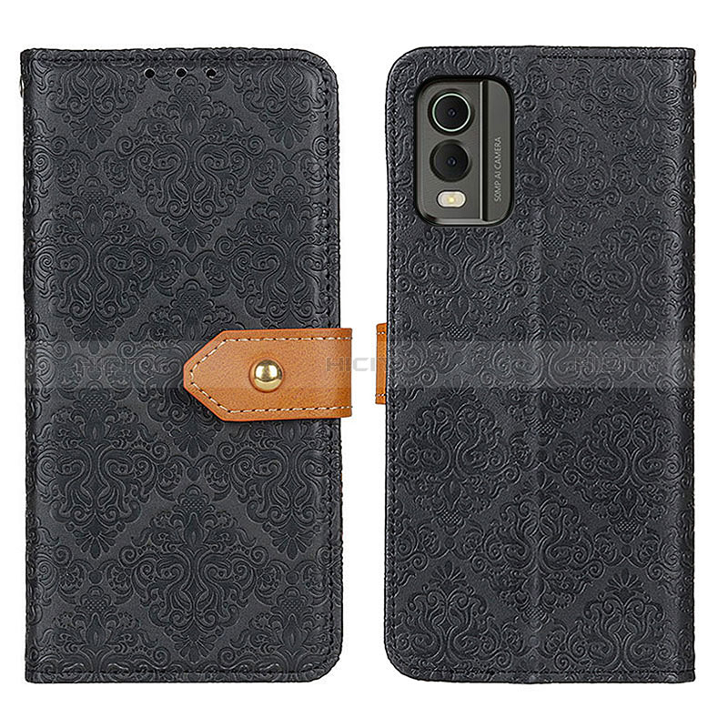 Funda de Cuero Cartera con Soporte Carcasa K05Z para Nokia C210 Negro