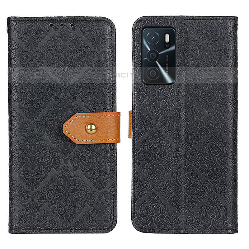 Funda de Cuero Cartera con Soporte Carcasa K05Z para Oppo A16s Negro