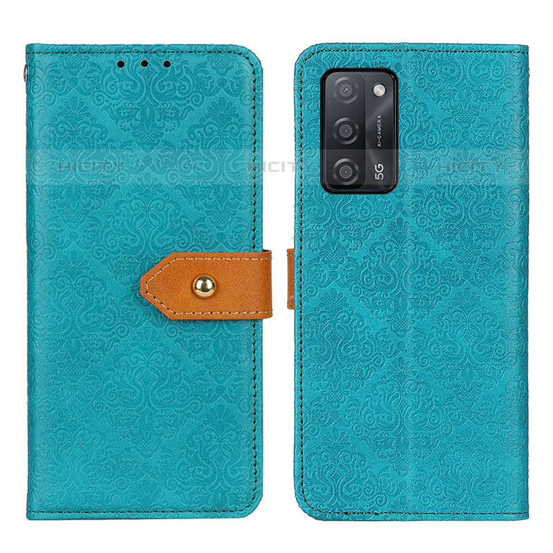 Funda de Cuero Cartera con Soporte Carcasa K05Z para Oppo A55 5G Verde