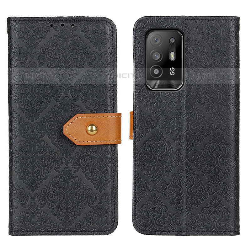 Funda de Cuero Cartera con Soporte Carcasa K05Z para Oppo A95 5G Negro