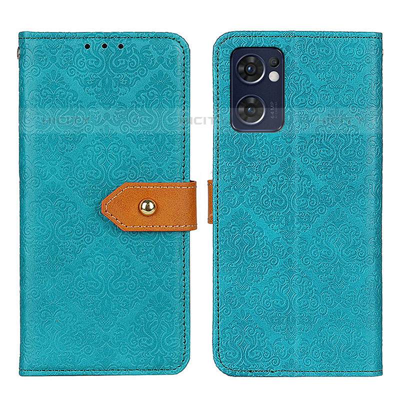 Funda de Cuero Cartera con Soporte Carcasa K05Z para Oppo Reno7 5G Verde