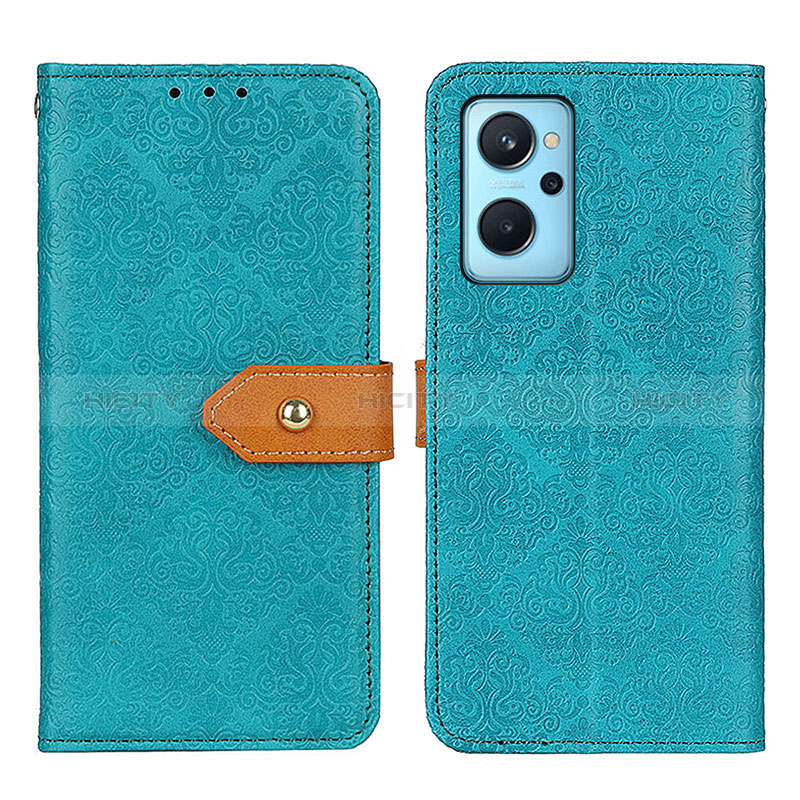 Funda de Cuero Cartera con Soporte Carcasa K05Z para Realme 9i 4G Verde