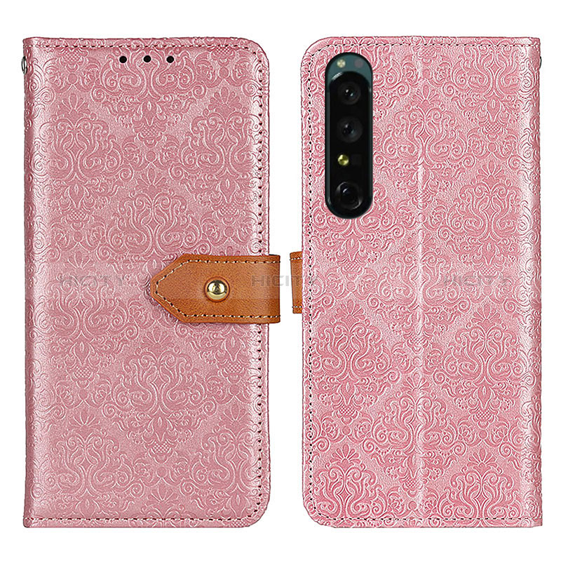 Funda de Cuero Cartera con Soporte Carcasa K05Z para Sony Xperia 1 IV Rosa