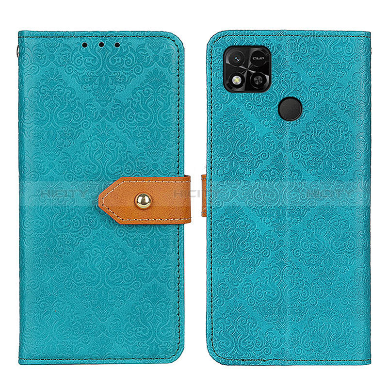 Funda de Cuero Cartera con Soporte Carcasa K05Z para Xiaomi Redmi 9 Activ Verde