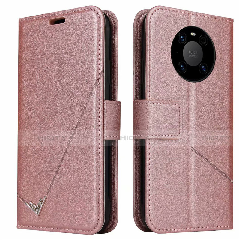 Funda de Cuero Cartera con Soporte Carcasa K06 para Huawei Mate 40E Pro 5G Oro Rosa