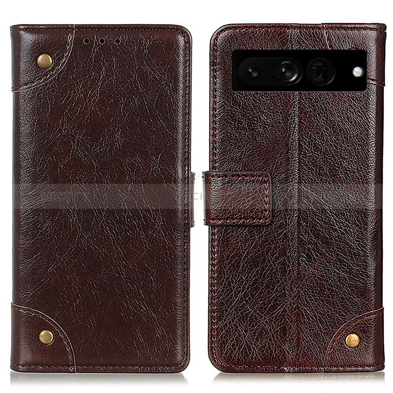 Funda de Cuero Cartera con Soporte Carcasa K06Z para Google Pixel 7 Pro 5G Marron