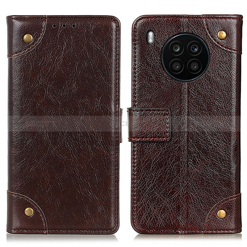 Funda de Cuero Cartera con Soporte Carcasa K06Z para Huawei Honor 50 Lite Marron