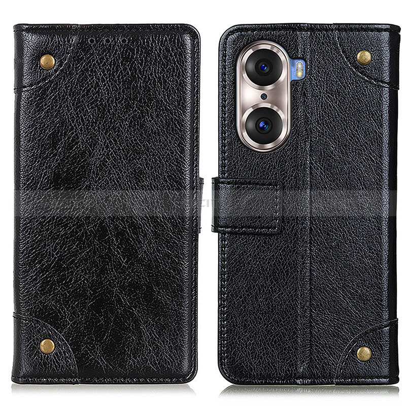 Funda de Cuero Cartera con Soporte Carcasa K06Z para Huawei Honor 60 Pro 5G Negro