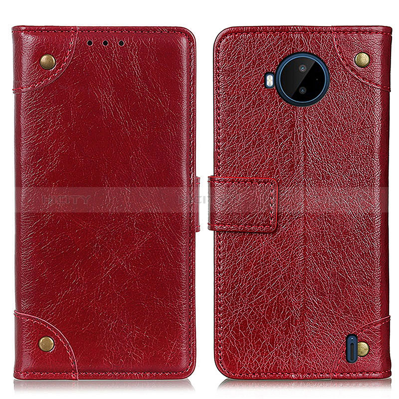 Funda de Cuero Cartera con Soporte Carcasa K06Z para Nokia C20 Plus Rojo