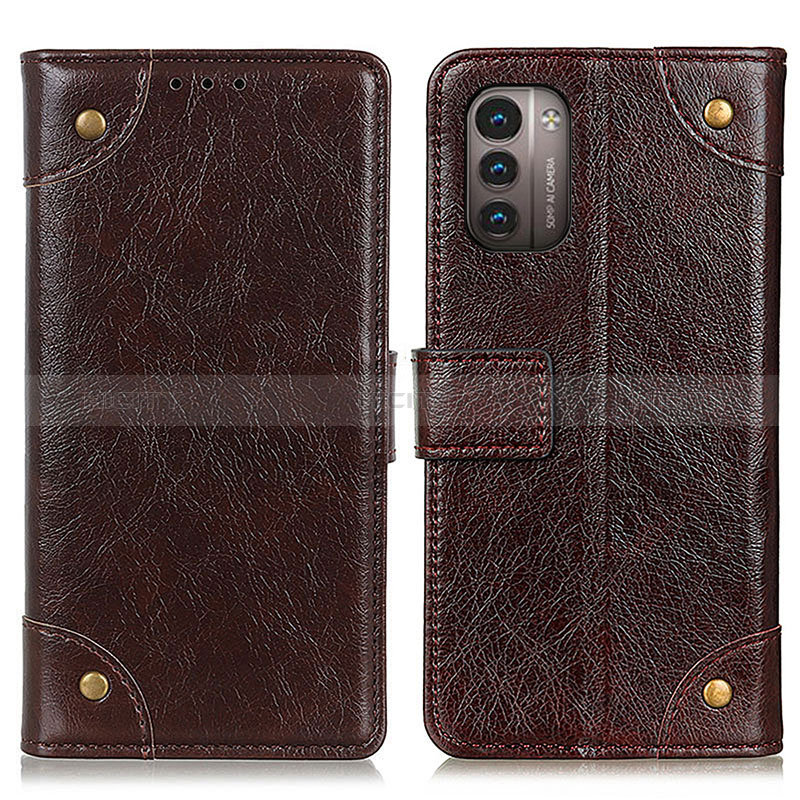 Funda de Cuero Cartera con Soporte Carcasa K06Z para Nokia G11 Marron