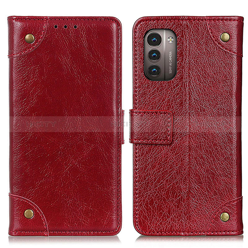 Funda de Cuero Cartera con Soporte Carcasa K06Z para Nokia G21 Rojo