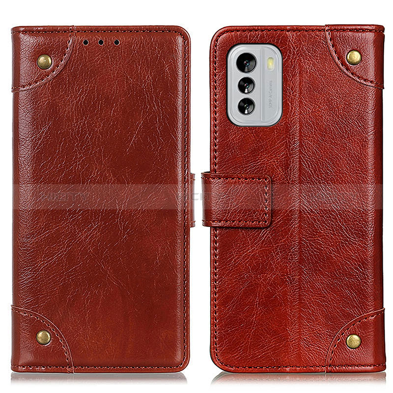 Funda de Cuero Cartera con Soporte Carcasa K06Z para Nokia G60 5G Marron Claro