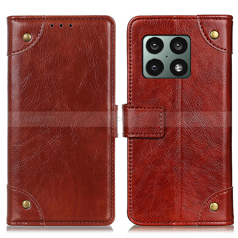 Funda de Cuero Cartera con Soporte Carcasa K06Z para OnePlus 10 Pro 5G Marron Claro