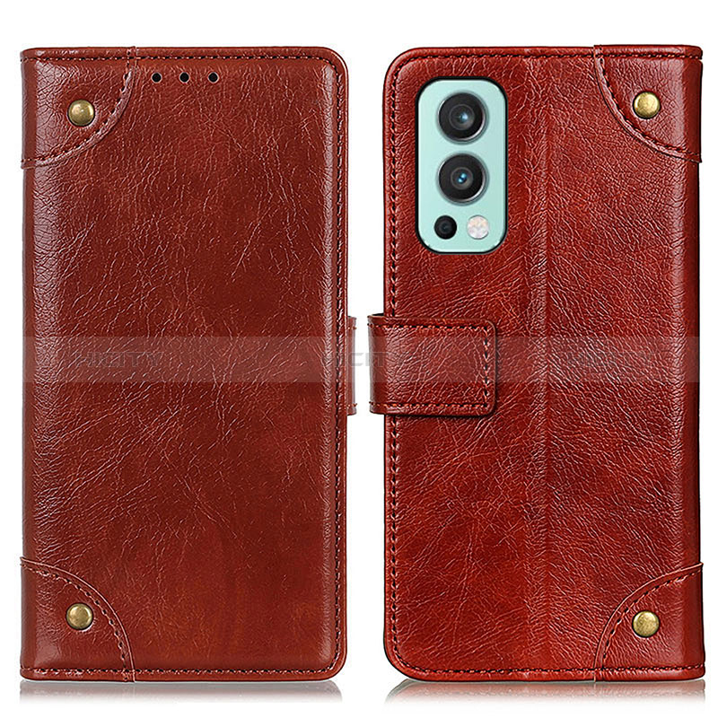 Funda de Cuero Cartera con Soporte Carcasa K06Z para OnePlus Nord 2 5G Marron Claro