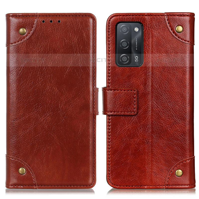 Funda de Cuero Cartera con Soporte Carcasa K06Z para Oppo A53s 5G Marron Claro