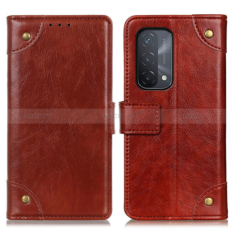 Funda de Cuero Cartera con Soporte Carcasa K06Z para Oppo A54 5G Marron Claro