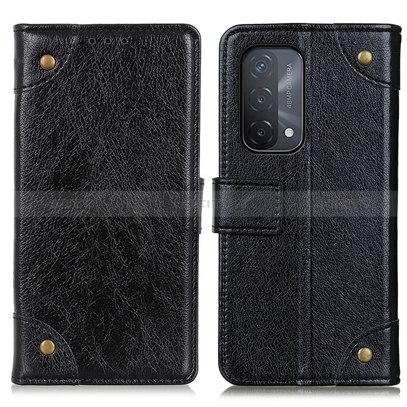 Funda de Cuero Cartera con Soporte Carcasa K06Z para Oppo A54 5G Negro