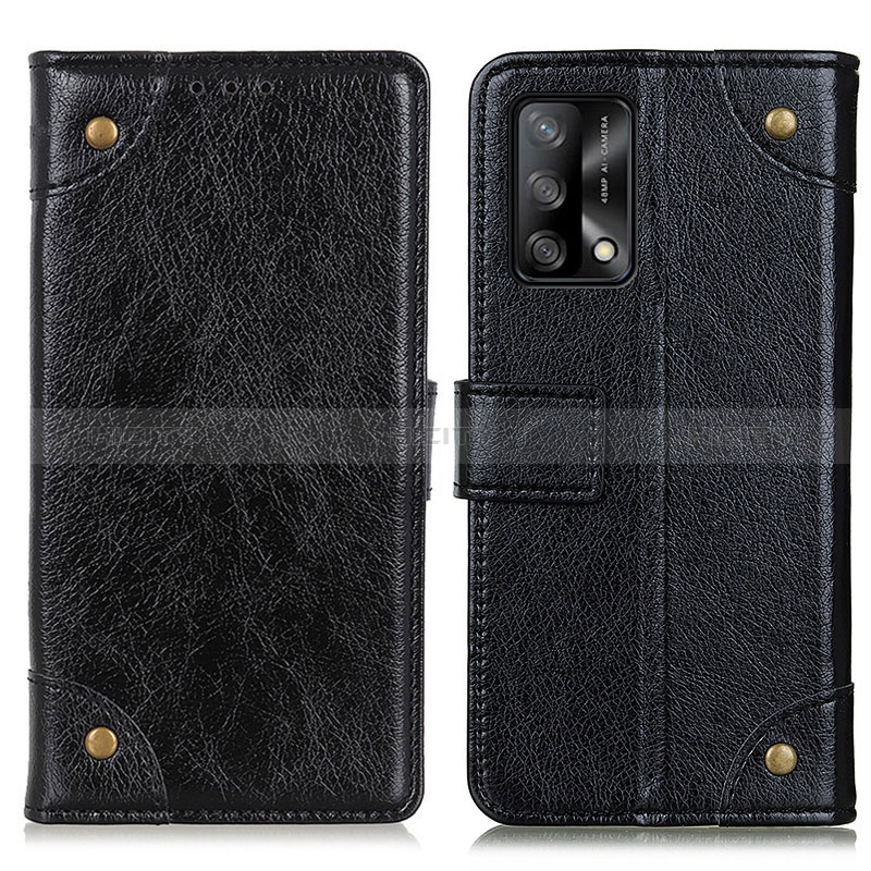 Funda de Cuero Cartera con Soporte Carcasa K06Z para Oppo A95 4G Negro