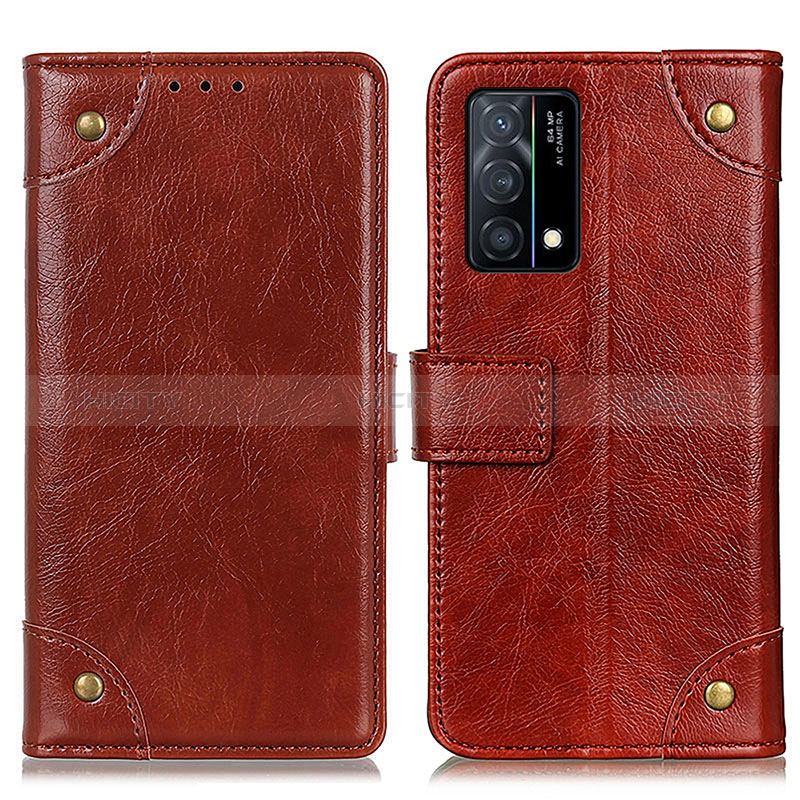 Funda de Cuero Cartera con Soporte Carcasa K06Z para Oppo K9 5G Marron Claro