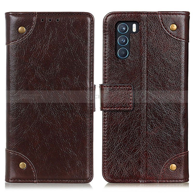 Funda de Cuero Cartera con Soporte Carcasa K06Z para Oppo K9 Pro 5G Marron