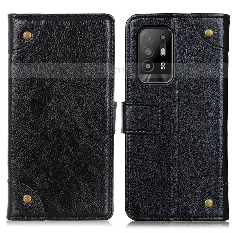 Funda de Cuero Cartera con Soporte Carcasa K06Z para Oppo Reno5 Z 5G Negro