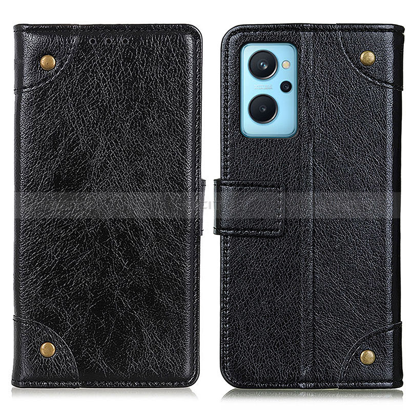 Funda de Cuero Cartera con Soporte Carcasa K06Z para Realme 9i 4G Negro