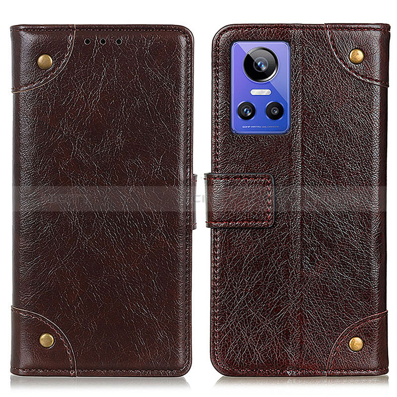 Funda de Cuero Cartera con Soporte Carcasa K06Z para Realme GT Neo3 5G Marron