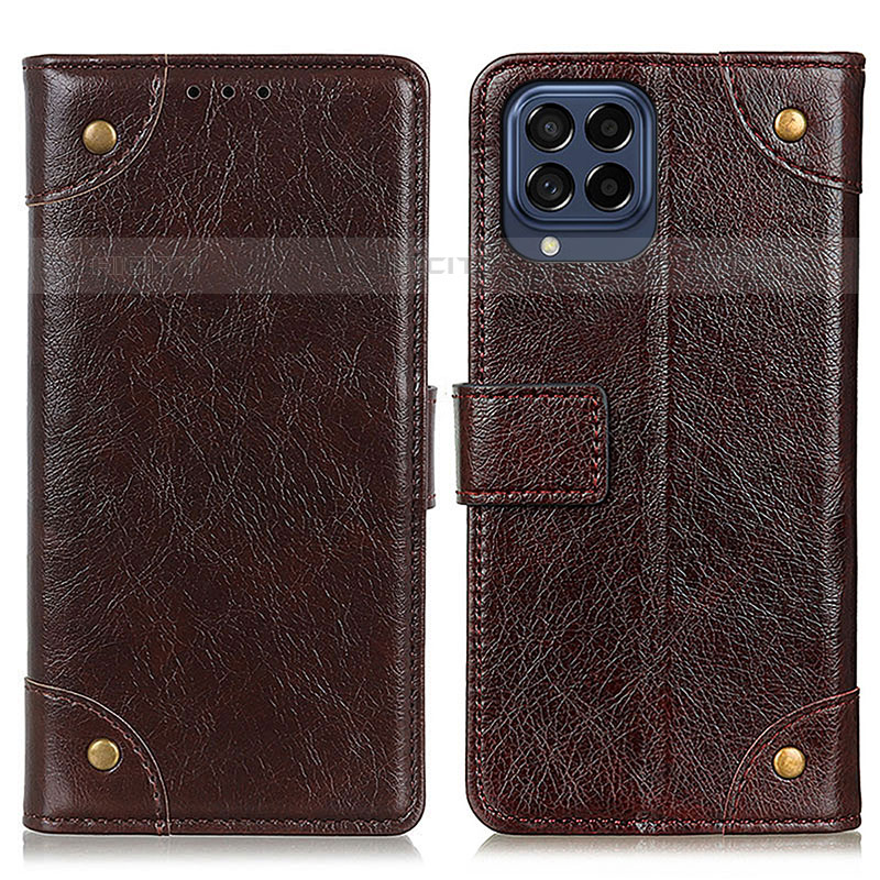 Funda de Cuero Cartera con Soporte Carcasa K06Z para Samsung Galaxy M53 5G Marron