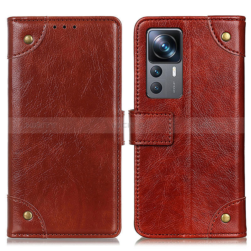 Funda de Cuero Cartera con Soporte Carcasa K06Z para Xiaomi Mi 12T 5G Marron Claro