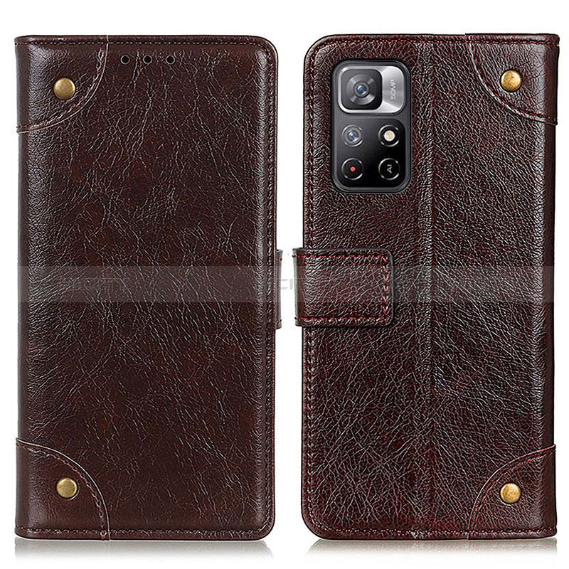 Funda de Cuero Cartera con Soporte Carcasa K06Z para Xiaomi Poco M4 Pro 5G Marron