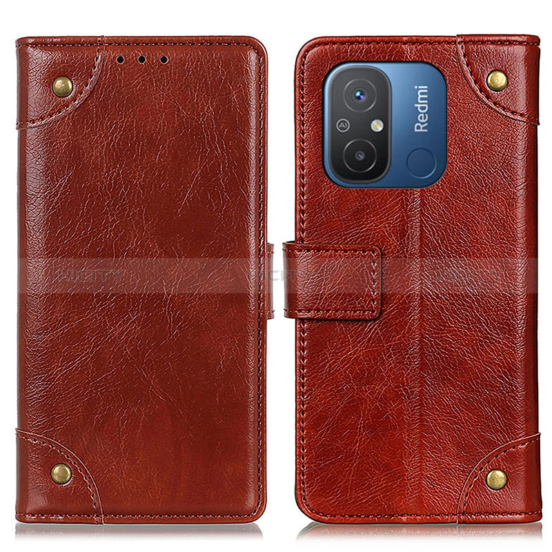 Funda de Cuero Cartera con Soporte Carcasa K06Z para Xiaomi Redmi 11A 4G Marron Claro