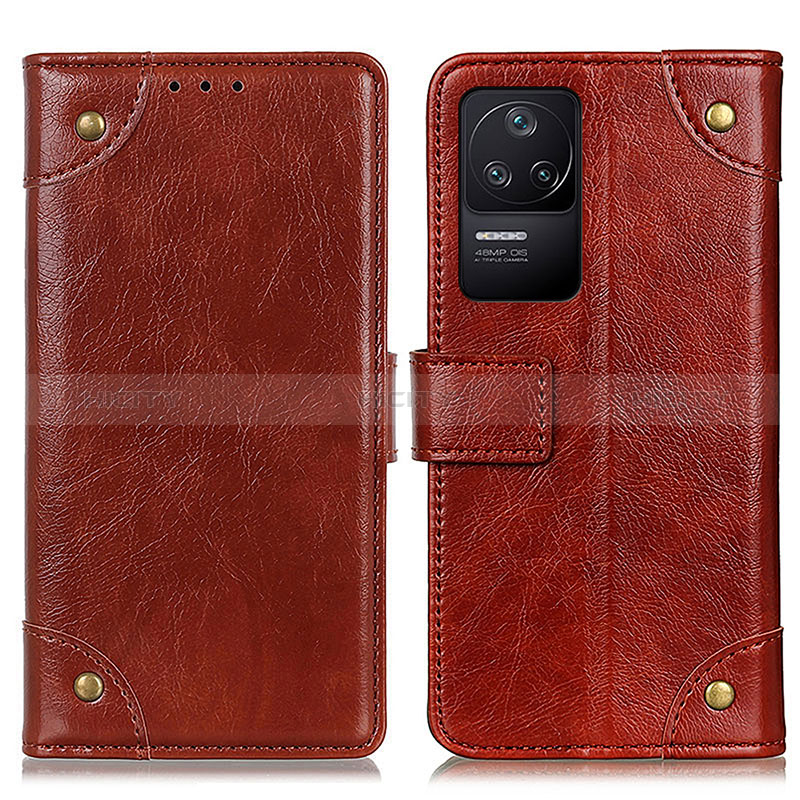 Funda de Cuero Cartera con Soporte Carcasa K06Z para Xiaomi Redmi K40S 5G Marron Claro