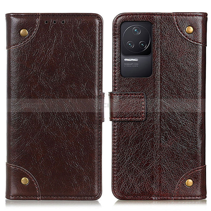 Funda de Cuero Cartera con Soporte Carcasa K06Z para Xiaomi Redmi K50 5G Marron