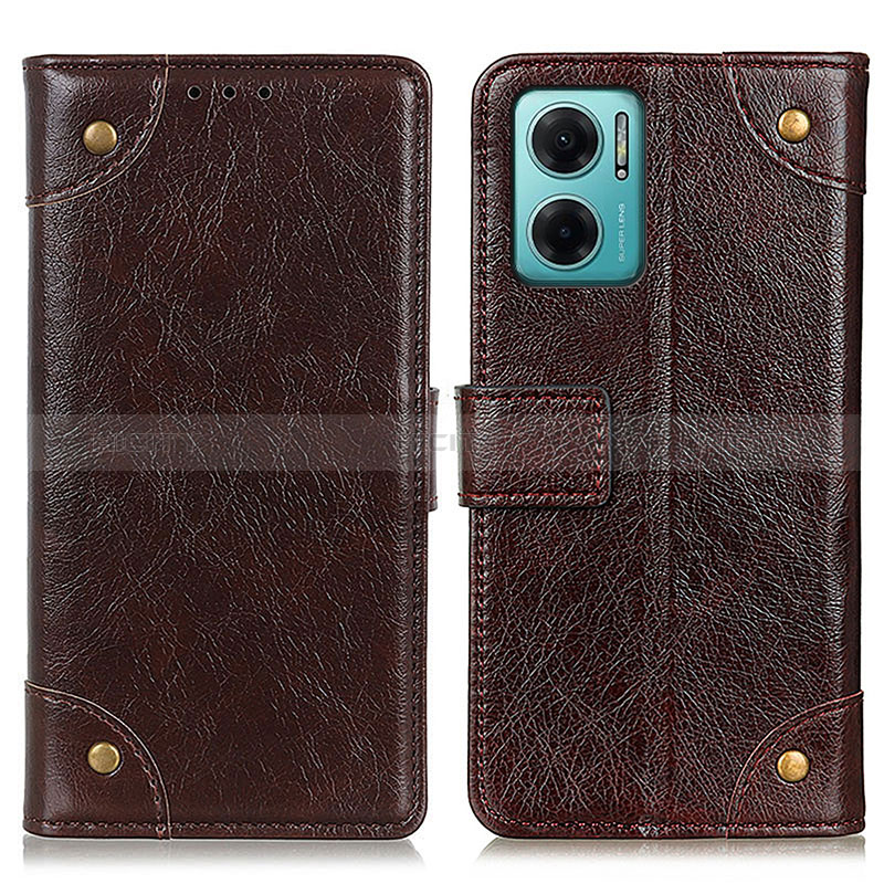 Funda de Cuero Cartera con Soporte Carcasa K06Z para Xiaomi Redmi Note 11E 5G Marron