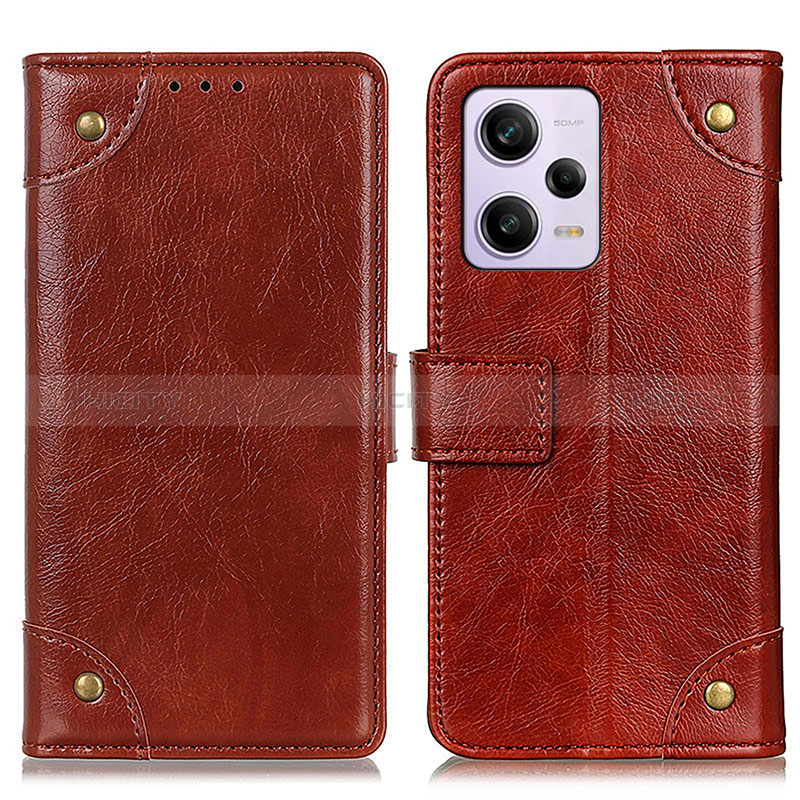 Funda de Cuero Cartera con Soporte Carcasa K06Z para Xiaomi Redmi Note 12 Pro 5G Marron Claro