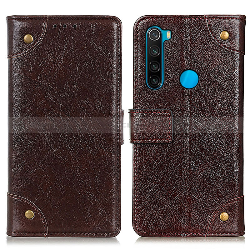 Funda de Cuero Cartera con Soporte Carcasa K06Z para Xiaomi Redmi Note 8 (2021) Marron