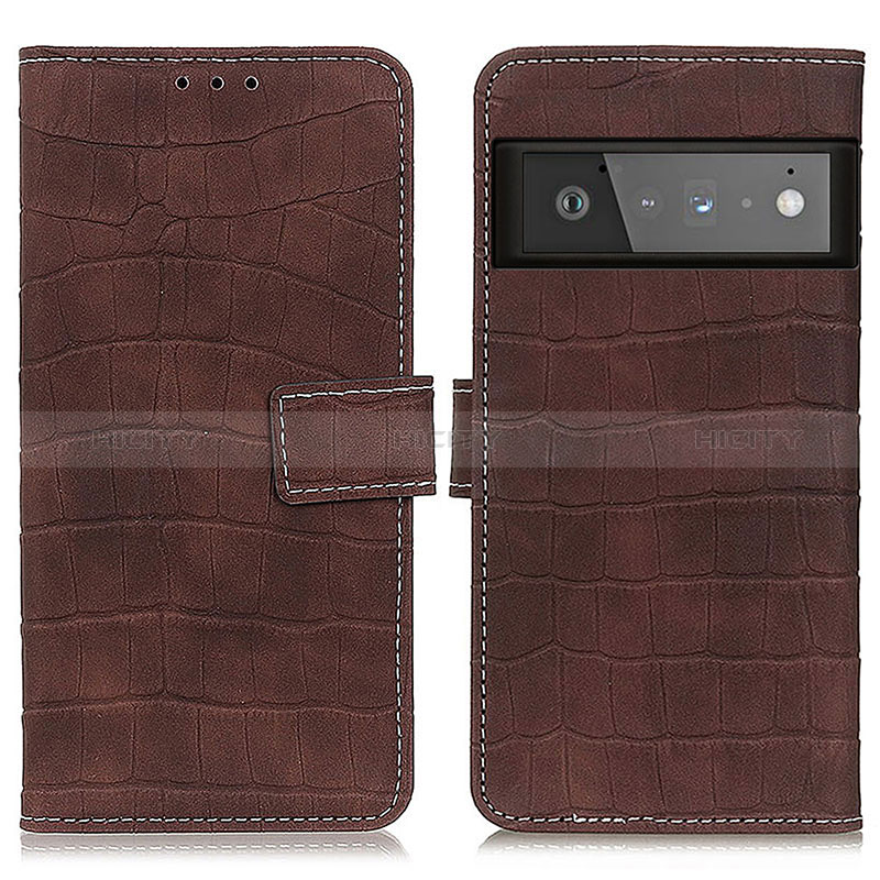 Funda de Cuero Cartera con Soporte Carcasa K07Z para Google Pixel 6 Pro 5G Marron