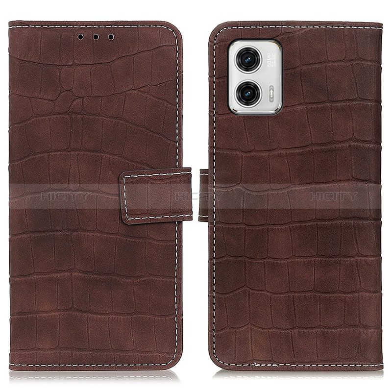 Funda de Cuero Cartera con Soporte Carcasa K07Z para Motorola Moto G73 5G Marron