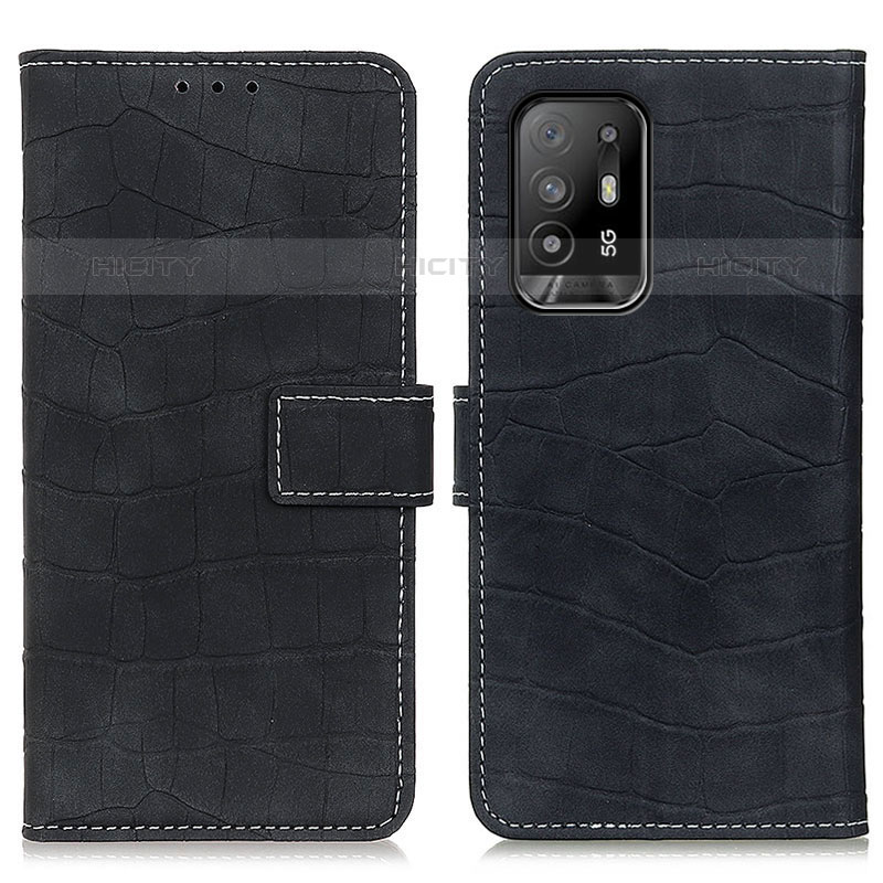 Funda de Cuero Cartera con Soporte Carcasa K07Z para Oppo A94 5G Negro