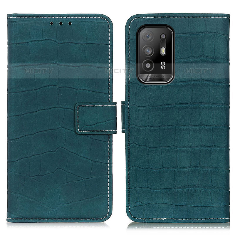 Funda de Cuero Cartera con Soporte Carcasa K07Z para Oppo A95 5G Verde