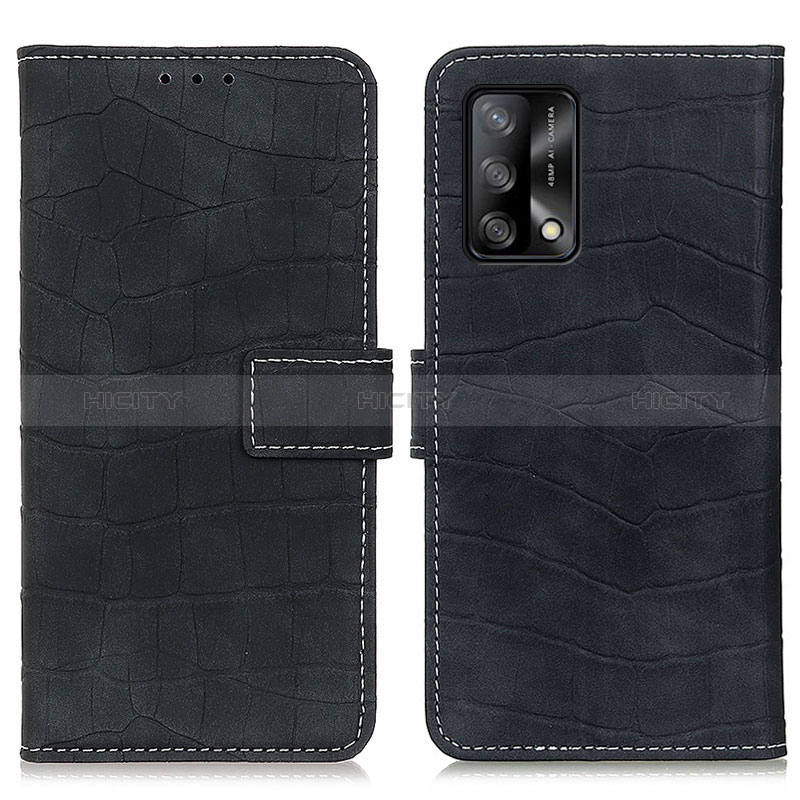 Funda de Cuero Cartera con Soporte Carcasa K07Z para Oppo F19 Negro