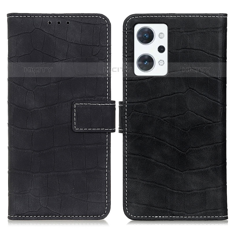 Funda de Cuero Cartera con Soporte Carcasa K07Z para Oppo Reno7 A Negro