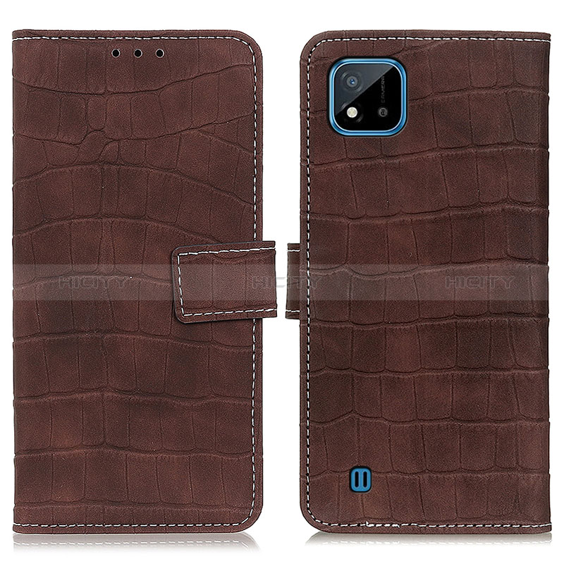 Funda de Cuero Cartera con Soporte Carcasa K07Z para Realme C11 (2021) Marron