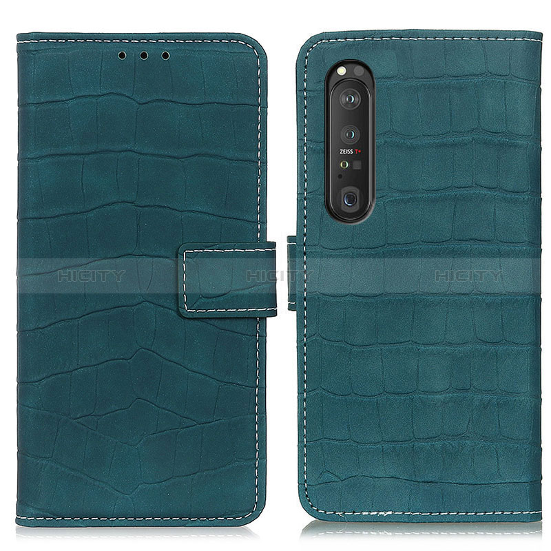 Funda de Cuero Cartera con Soporte Carcasa K07Z para Sony Xperia 1 III Verde