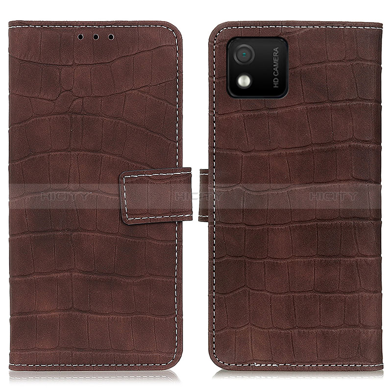 Funda de Cuero Cartera con Soporte Carcasa K07Z para Wiko Y52 Marron