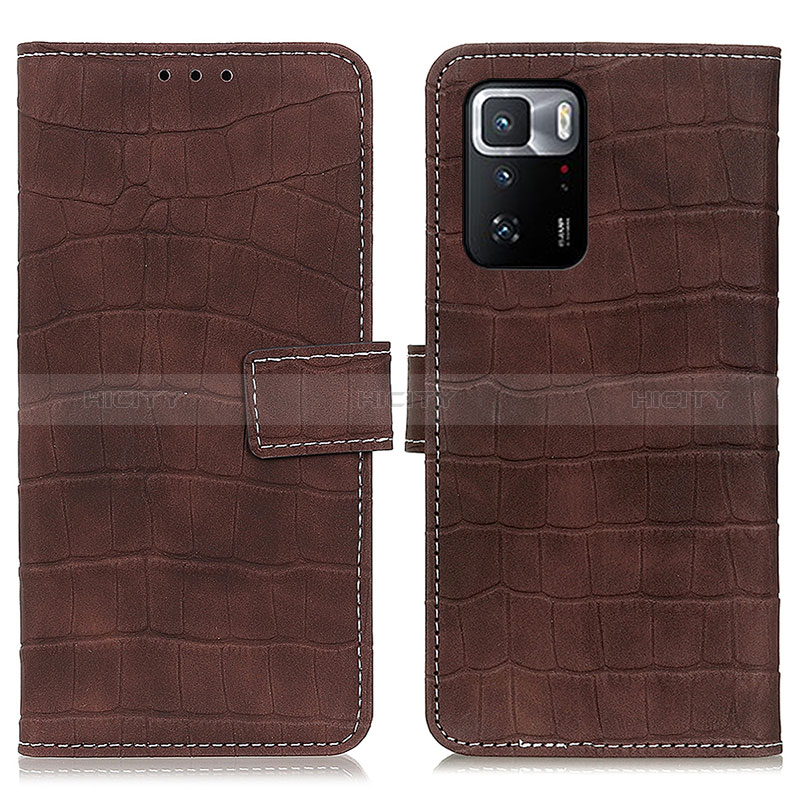 Funda de Cuero Cartera con Soporte Carcasa K07Z para Xiaomi Poco X3 GT 5G Marron