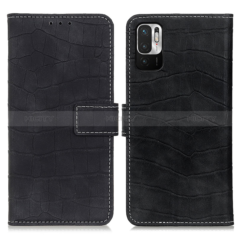 Funda de Cuero Cartera con Soporte Carcasa K07Z para Xiaomi Redmi Note 10 JE 5G Negro