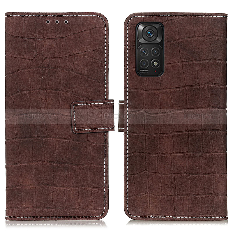 Funda de Cuero Cartera con Soporte Carcasa K07Z para Xiaomi Redmi Note 11S 4G Marron