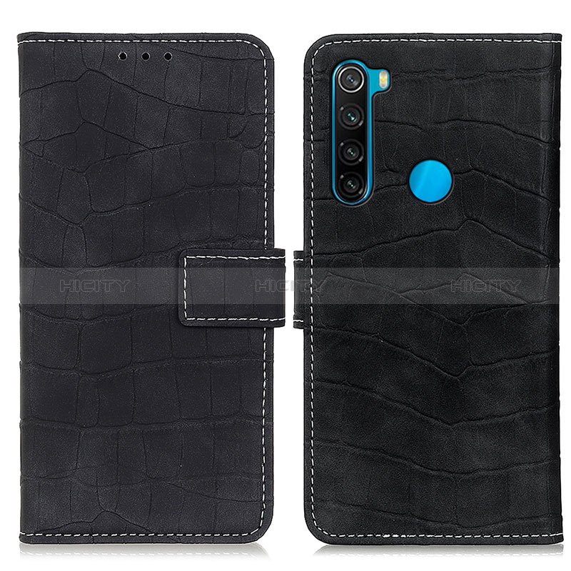 Funda de Cuero Cartera con Soporte Carcasa K07Z para Xiaomi Redmi Note 8 (2021) Negro